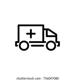 Ambulance line icon. High quality black outline logo for web site design and mobile apps. Vector illustration on a white background.