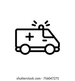 Ambulance line icon. High quality black outline logo for web site design and mobile apps. Vector illustration on a white background.
