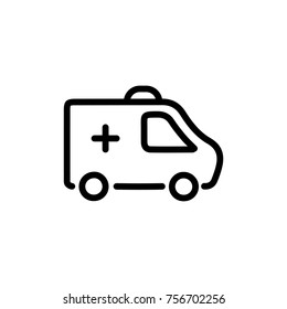 Ambulance line icon. High quality black outline logo for web site design and mobile apps. Vector illustration on a white background.