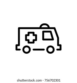 Ambulance line icon. High quality black outline logo for web site design and mobile apps. Vector illustration on a white background.