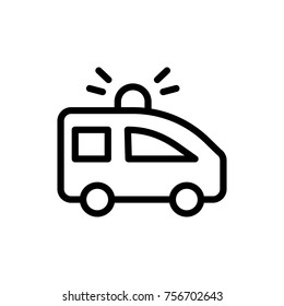 Ambulance line icon. High quality black outline logo for web site design and mobile apps. Vector illustration on a white background.