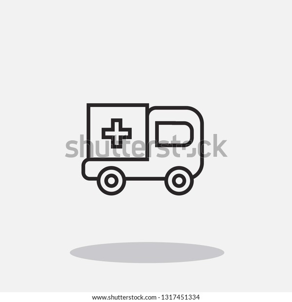 Ambulance line icon\
hospital emergency\
vehicle