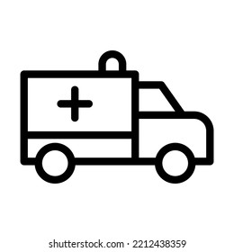 ambulance line icon illustration vector graphic