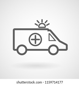 Ambulance line icon on white background, vector, illustration, eps file