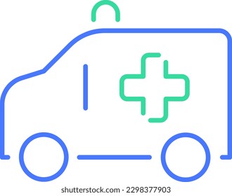 Icono de línea de Ambulancia Set está diseñado con imágenes adecuadas para todos los médicos y servicios de salud