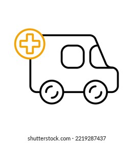 ambulance line icon. Simple element illustration. ambulance concept outline symbol design.