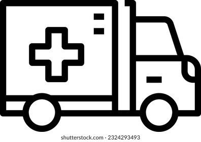 Icono de línea de Ambulancia - Icono único, vector