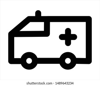 ambulance line icon - vector