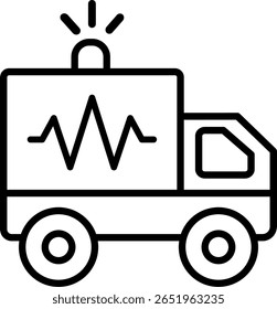 Ambulance Line Icon Vector Design