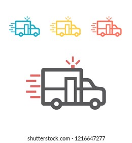 Ambulance line icon. Vector sign for web graphic.