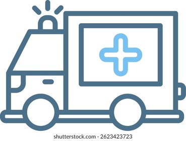 Ambulance Line Two Colour Icon