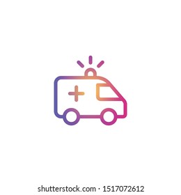 Ambulance  - Line Vector Icon