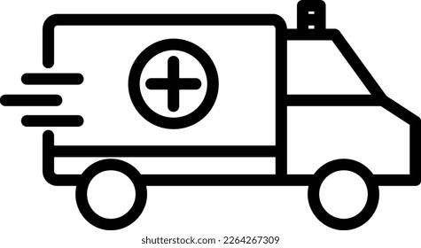 Diseño de iconos de vectores de línea de Ambulancia
