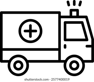 Ambulance Line Vector Icon Design