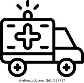 Ambulance Line Vector Icon Design