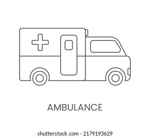 Ambulance linear icon, vector illustration.