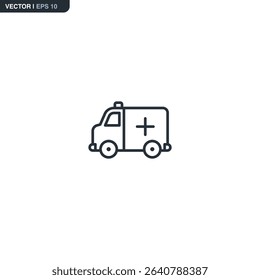 Ambulance, linear style sign for mobile concept and web design. Symbol, logo illustration. Pixel perfect vector graphics