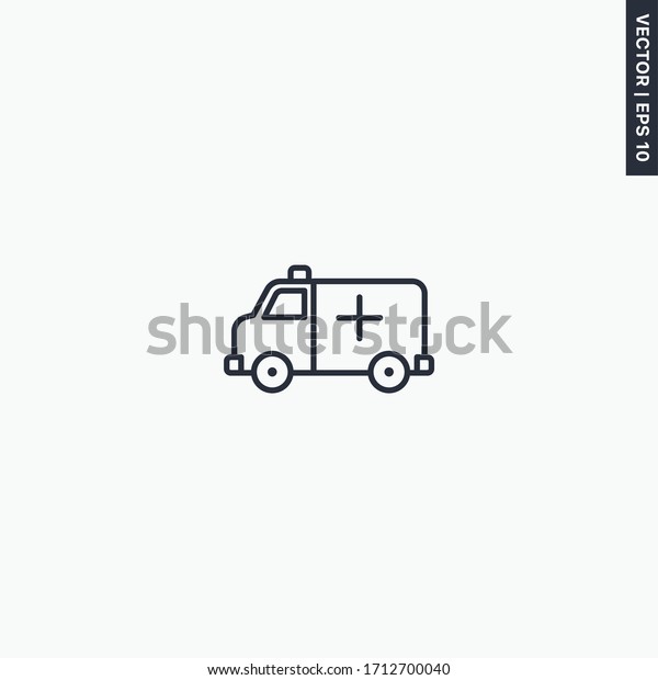 Ambulance,\
linear style sign for mobile concept and web design. Symbol, logo\
illustration. Pixel perfect vector\
graphics