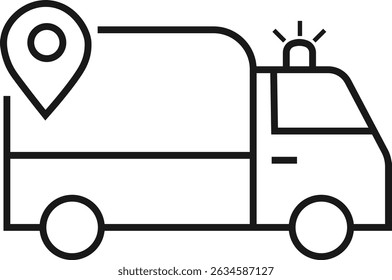 ambulance location icon. ambulance icon vector