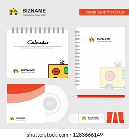 Ambulance  Logo, Calendar Template, CD Cover, Diary and USB Brand Stationary Package Design Vector Template