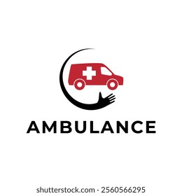 Ambulance logo, icon symbol. First aid response logo sign. Isolated on white background.