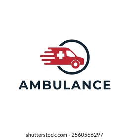 Ambulance logo, icon symbol. First aid response logo sign. Isolated on white background.