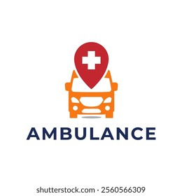 Ambulance logo, icon symbol. First aid response logo sign. Isolated on white background.