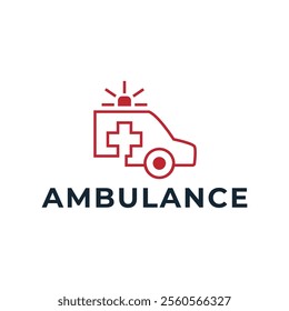 Ambulance logo, icon symbol. First aid response logo sign. Isolated on white background.