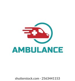 Ambulance logo, icon symbol. First aid response logo sign. Isolated on white background.