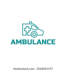 Ambulance logo, icon symbol. First aid response logo sign. Isolated on white background.