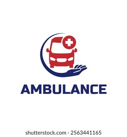 Ambulance logo, icon symbol. First aid response logo sign. Isolated on white background.