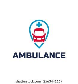 Ambulance logo, icon symbol. First aid response logo sign. Isolated on white background.