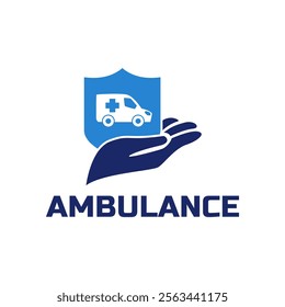 Ambulance logo, icon symbol. First aid response logo sign. Isolated on white background.