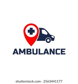 Ambulance logo, icon symbol. First aid response logo sign. Isolated on white background.