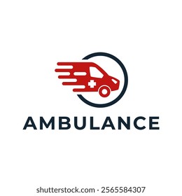 Ambulance logo, icon symbol. First aid response logo sign. Isolated on white background.