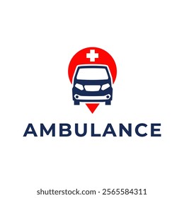 Ambulance logo, icon symbol. First aid response logo sign. Isolated on white background.