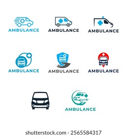 Ambulance logo, icon symbol. First aid response logo sign. Isolated on white background.