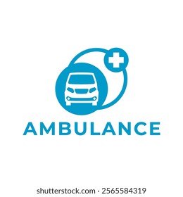 Ambulance logo, icon symbol. First aid response logo sign. Isolated on white background.