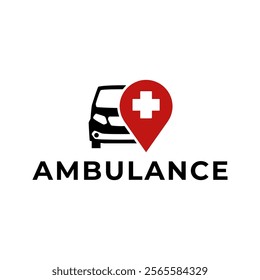 Ambulance logo, icon symbol. First aid response logo sign. Isolated on white background.