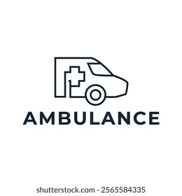 Ambulance logo, icon symbol. First aid response logo sign. Isolated on white background.