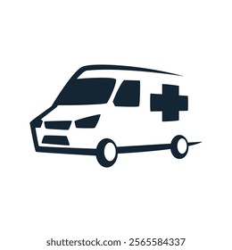 Ambulance logo, icon symbol. First aid response logo sign. Isolated on white background.