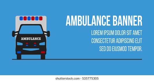 Ambulance logos and banners. Elements of the 911 emergency services. Vector Illustration.