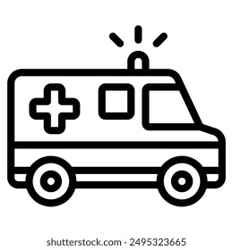 Ambulance medical hospital icon illustration