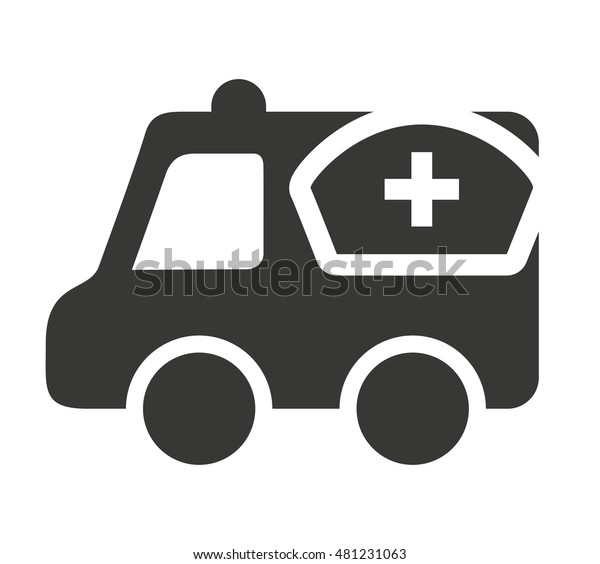 ambulance\
with medical icon vector illustration\
design