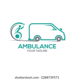 Ambulance medical logo design car stethoscope doctor first aid
