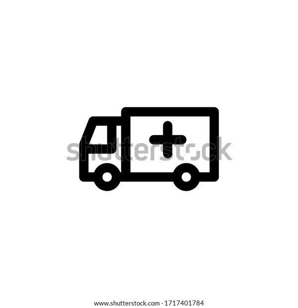 Ambulance\
Medical Outline Icon Logo Vector\
Illustration\
