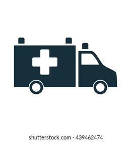 ambulance medical van icon  on white background