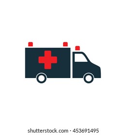 ambulance medical van icon on white background