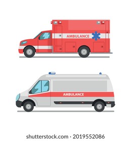 Ambulancia como vehículo médicamente equipado para transportar al paciente al conjunto de vectores hospitalarios