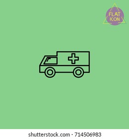 ambulance medicine line icon